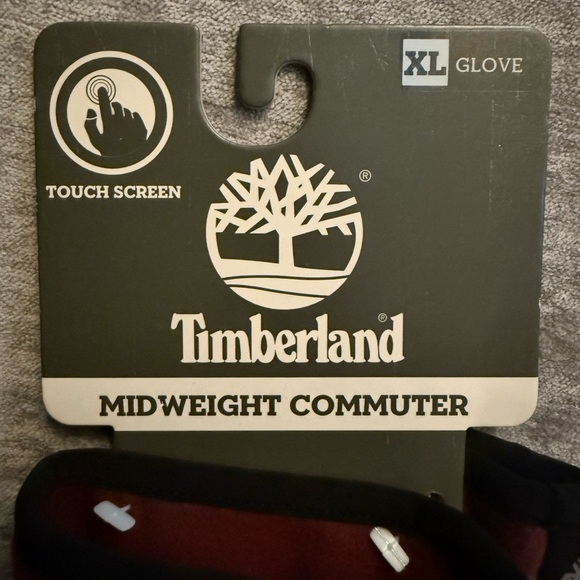 NWT Timberland Men’s Midweight Commuter Gloves, Touch Screen - Red and Black, XL - Picture 2 of 6